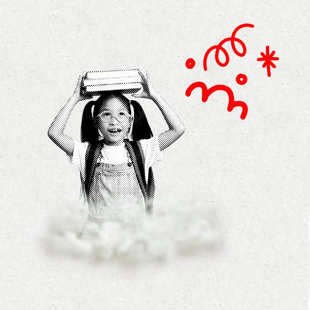 a child looking at the castle