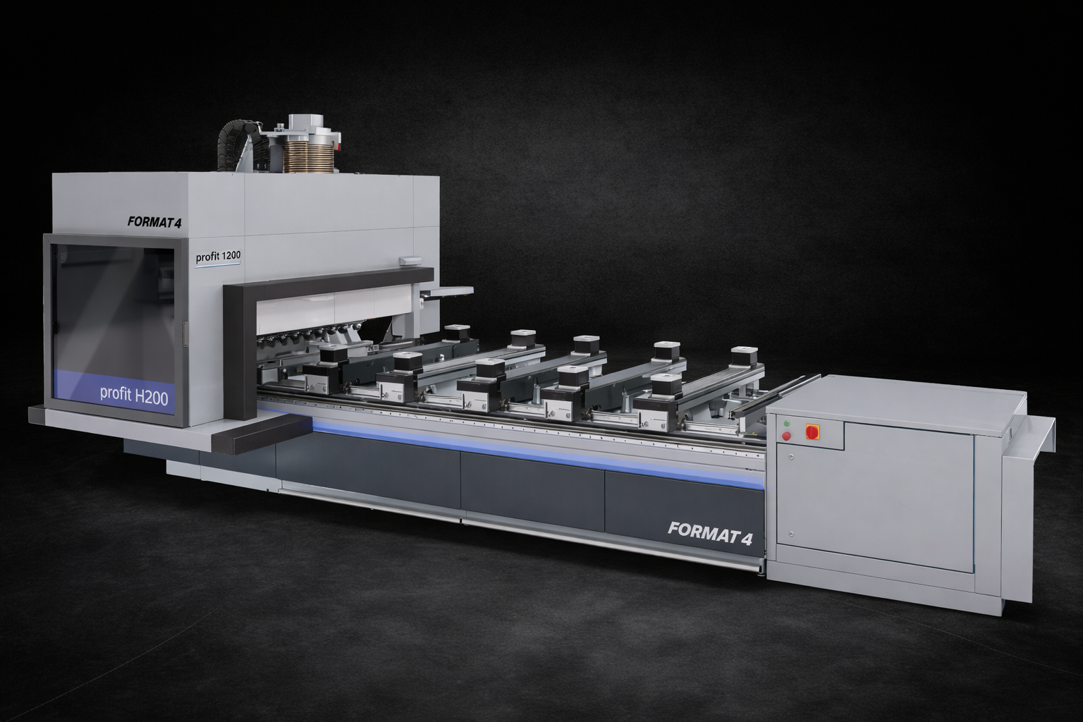 Man wearing orange hard hat and blue overalls operating machinery in an industrial workshop.