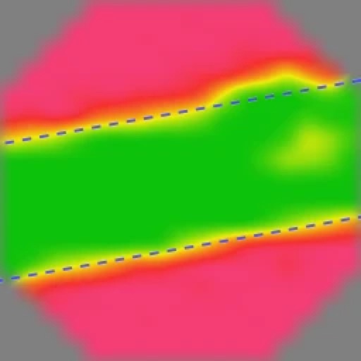 C-scan of a laser weld seam showing continuous fusion band