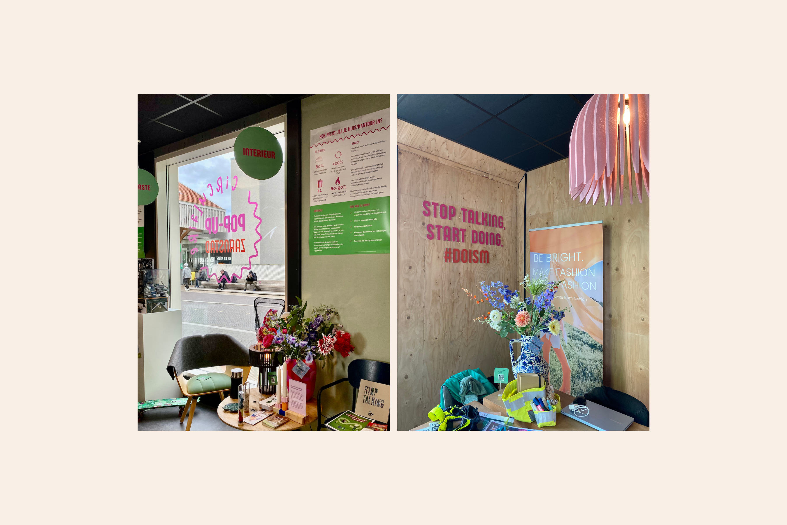 Binnen in de Citculaire Pop-up Zaanstad