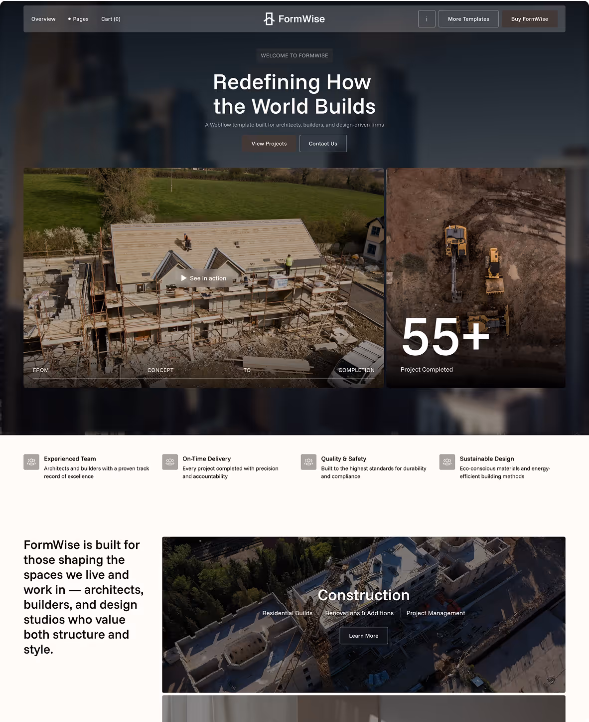Construction& Architects Webflow template 