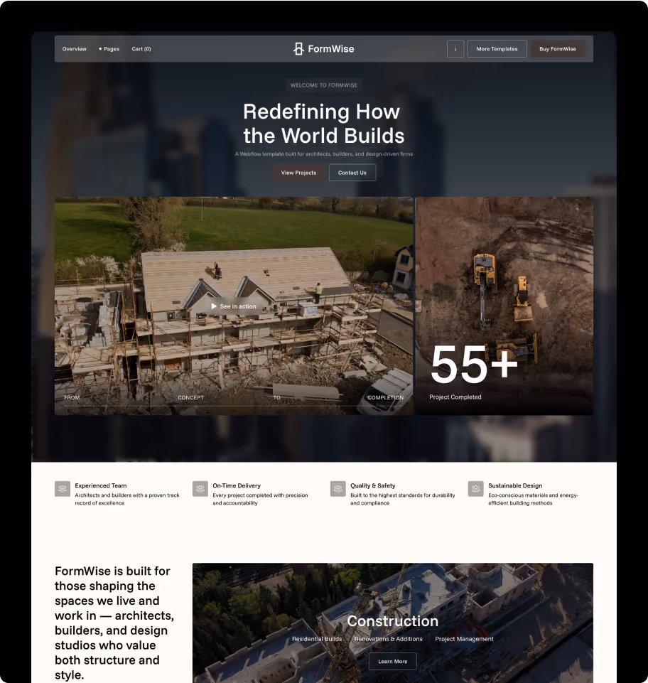 Construction& Architects Webflow template 