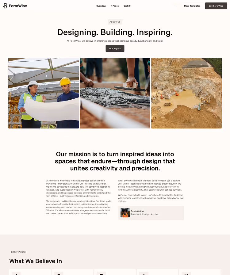 Construction& Architects Webflow template 