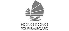 Hong Kong Tourism Board logo featuring a stylized sailboat and cityscape.