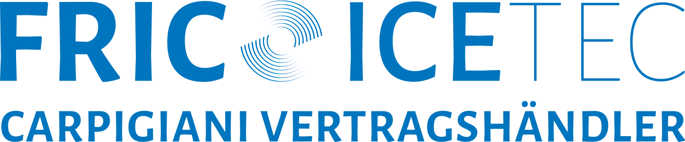 FRIGOTEC-Logo mit dem Text Carpigiani Vertragshändler darunter.