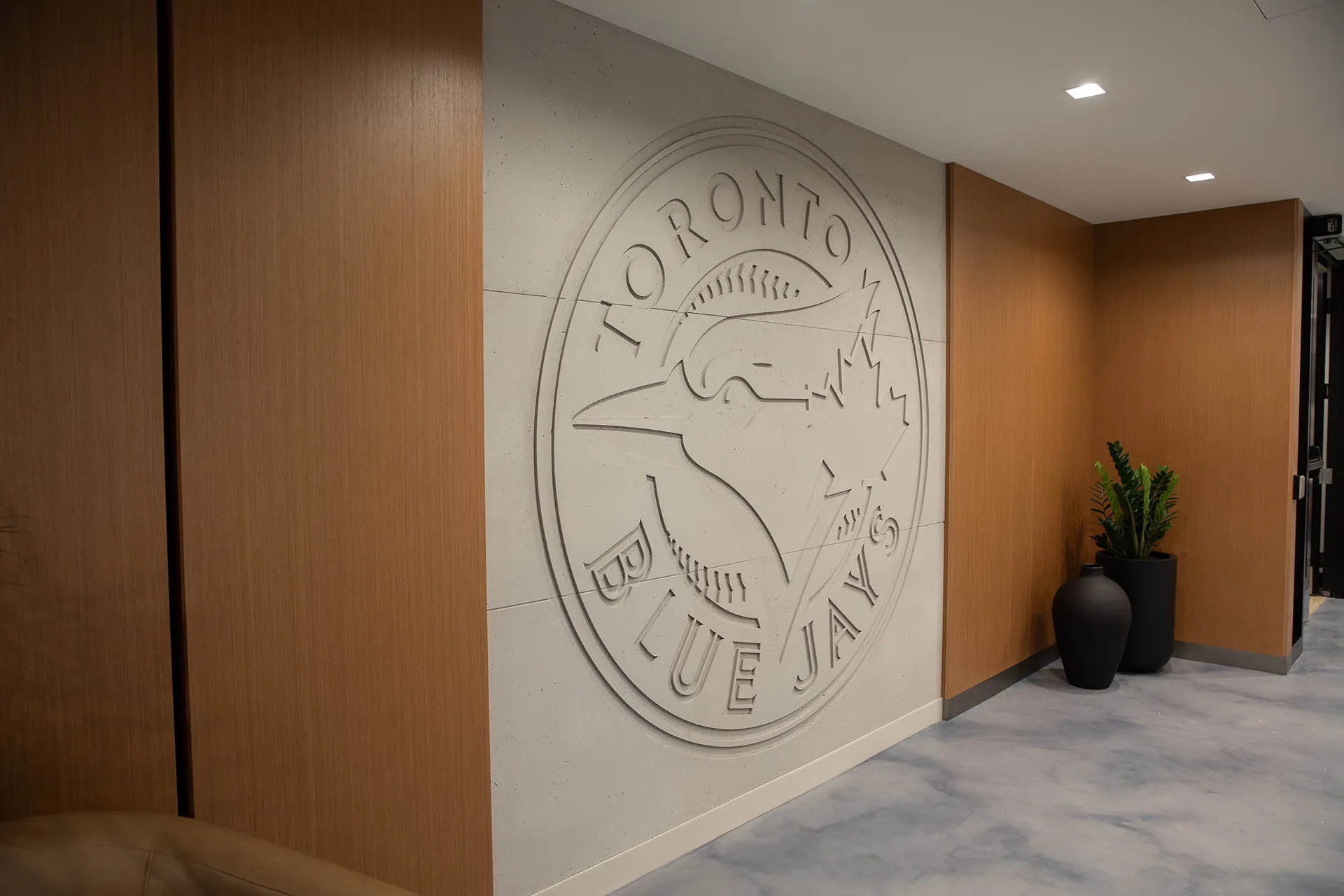 Dekko interior cladding in Ash custom inset design commercial application