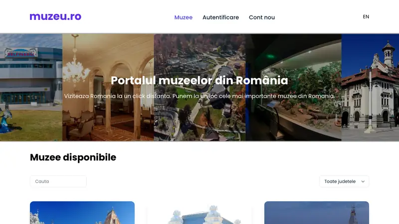 Screenshot of muzeu.ro, the Romanian museums portal