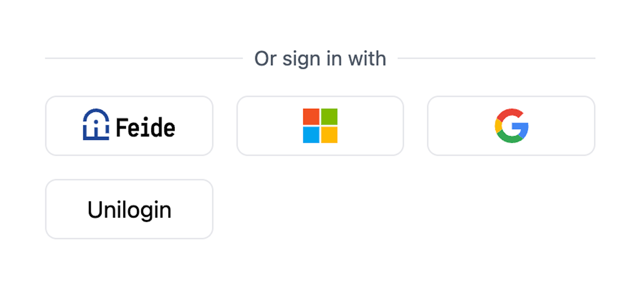 Screenshot of the bottom of a login page, with various login options