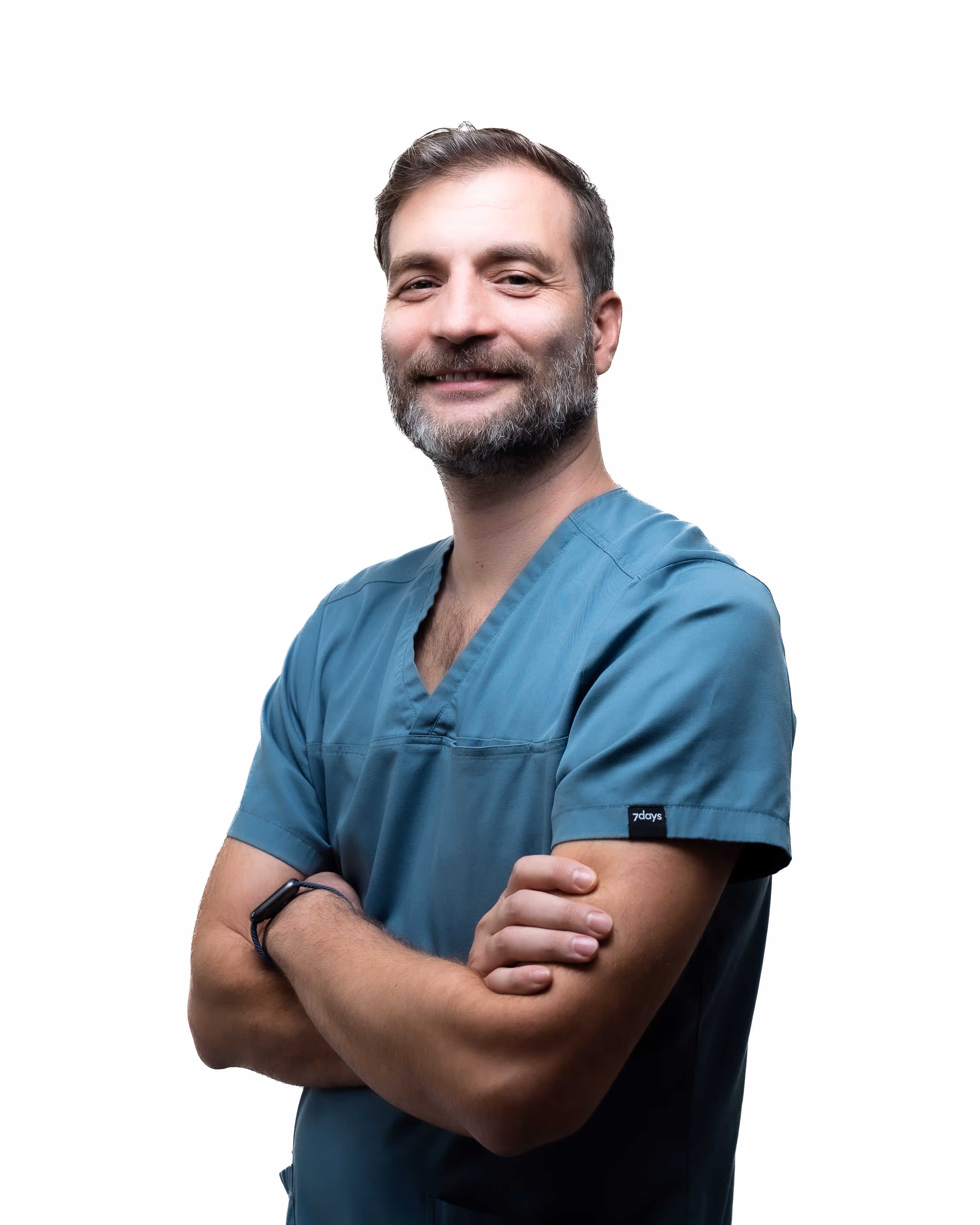 Dr.Wilson's Profile Picture. Crossed arms, laughing