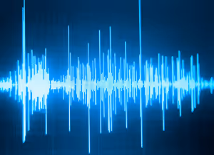 a blue audio wave 