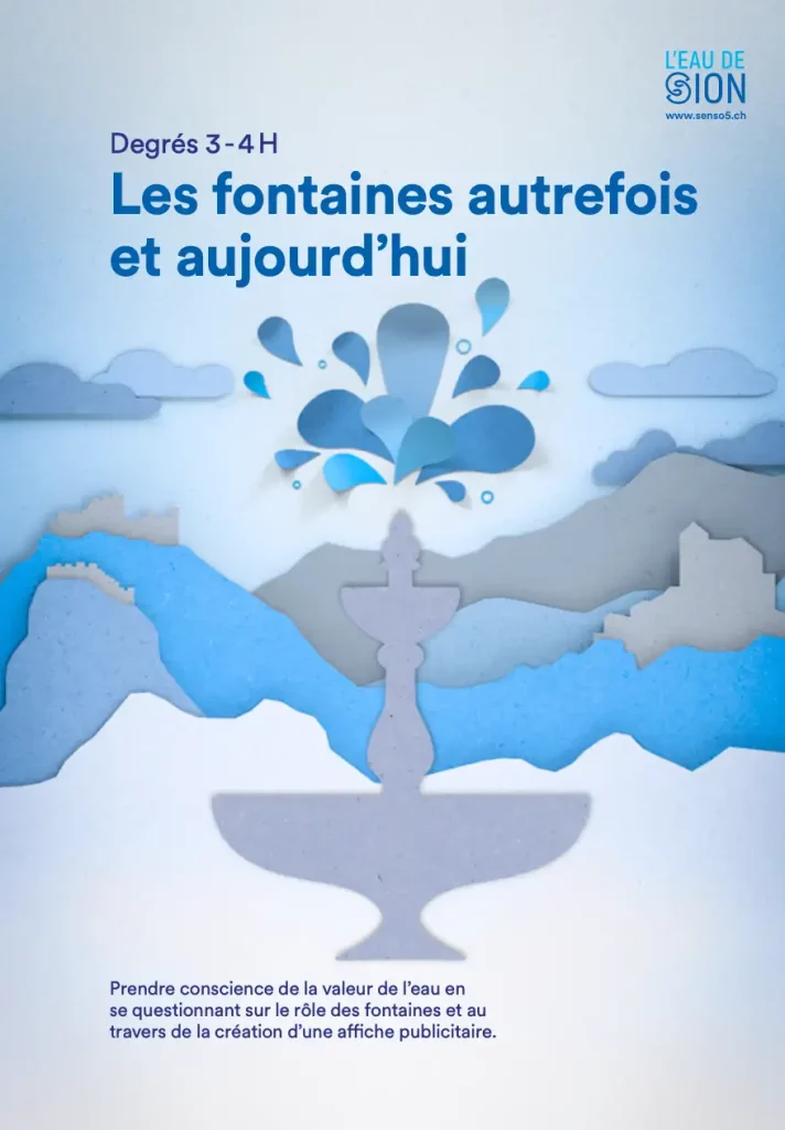 Couverture de la brochure: Degrés 3- 4H "Les fontaines autrefois et aujourd'hui"