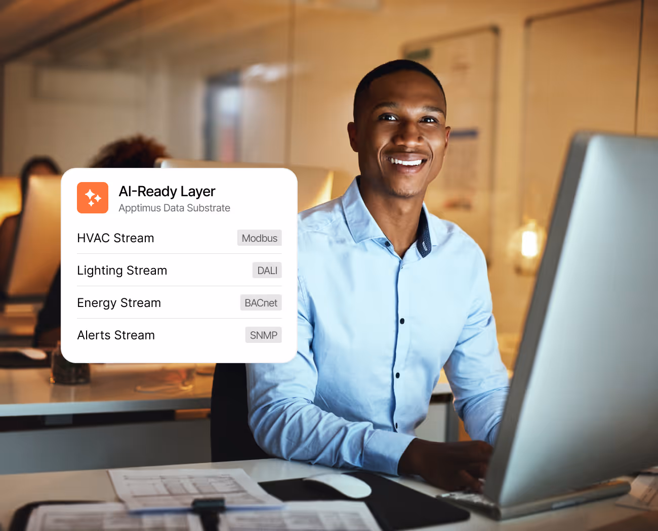Apptimus data layer keeping subsystem-wide data queryable across HVAC, lighting, energy, and alerts