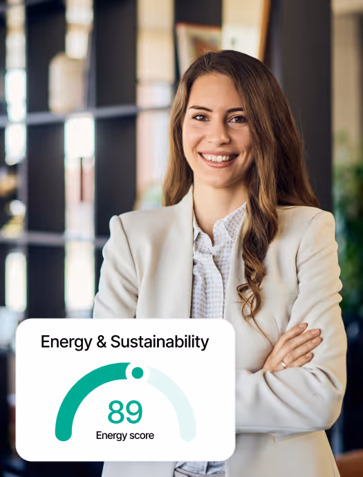 Energy and sustainability lead viewing a cross-vertical KPI ring spanning HVAC, lighting, and plant