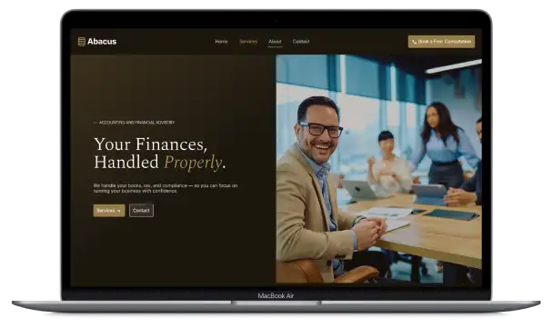 Websites for accountants. Accounting website package. Getmo Design.