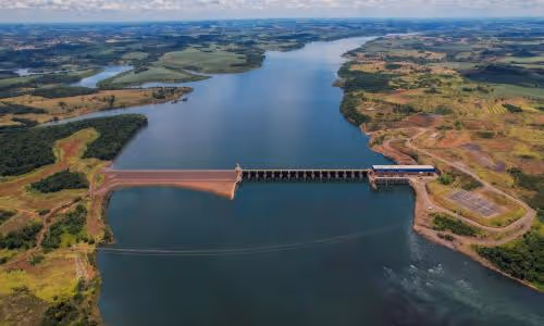 Photo of a dam on a lake