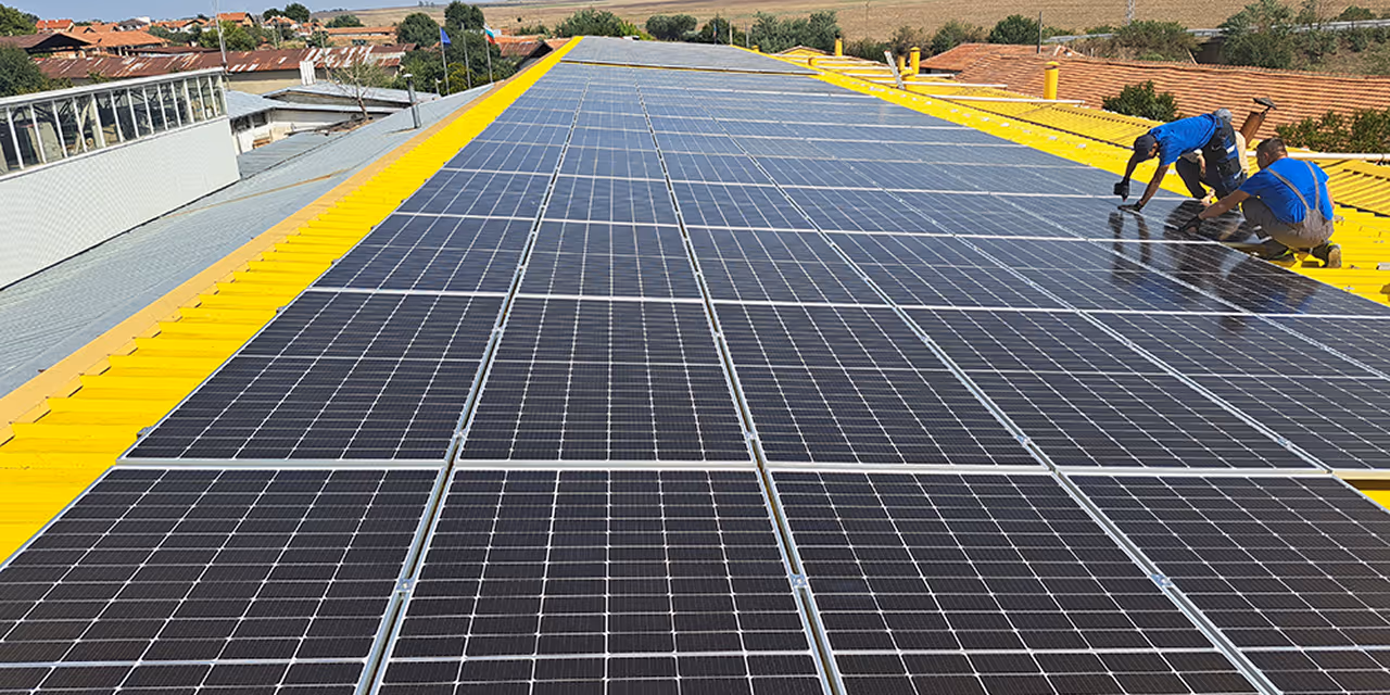 Solar panels on a roof