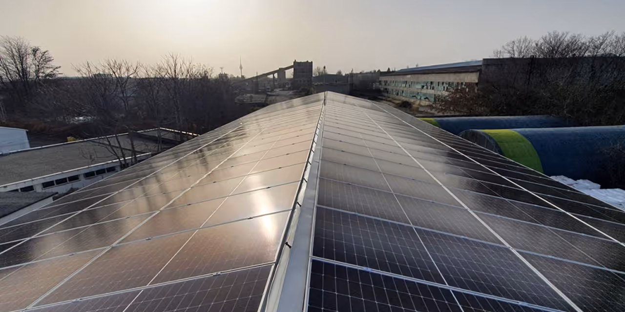 Solar panels on a roof