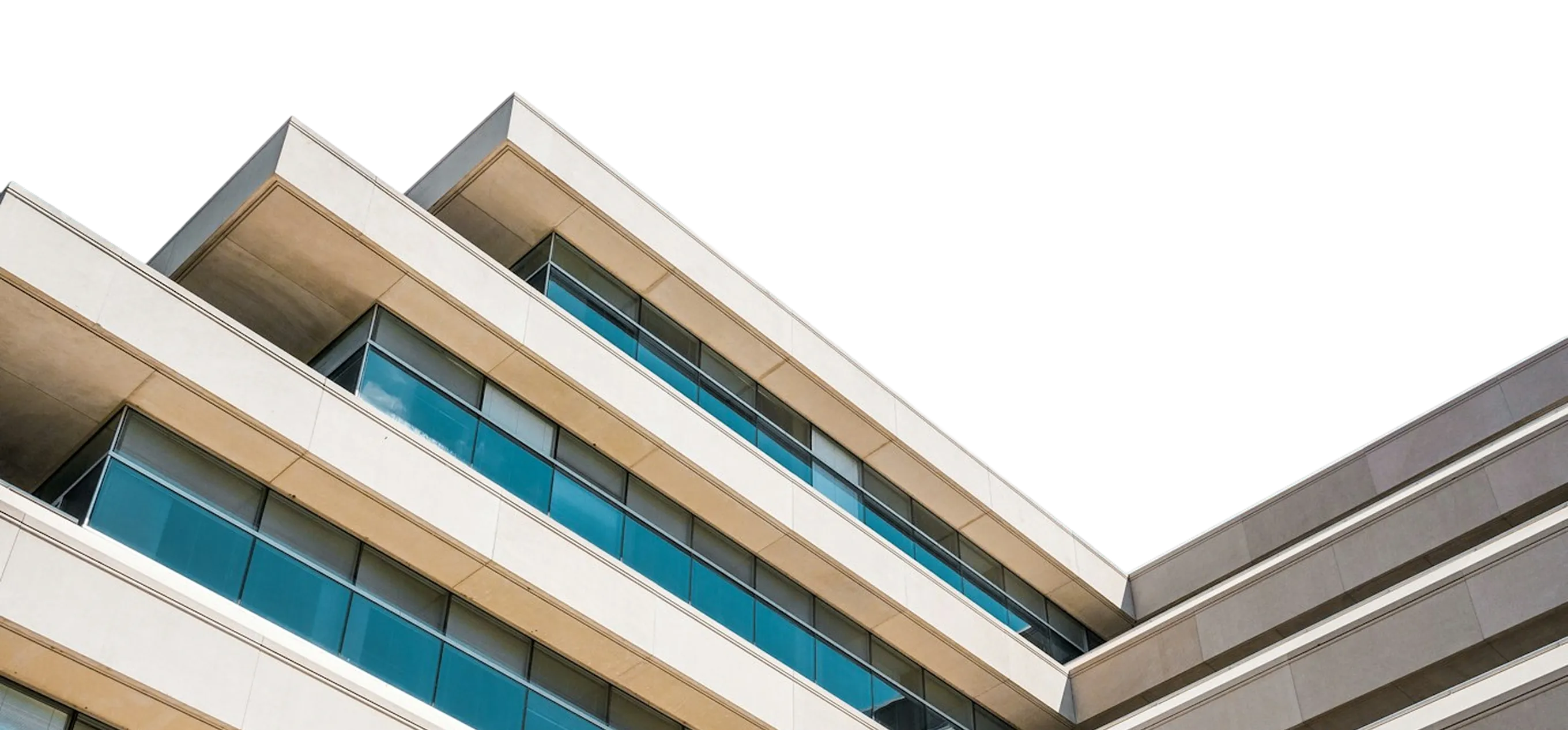 Modern building with glass balconies