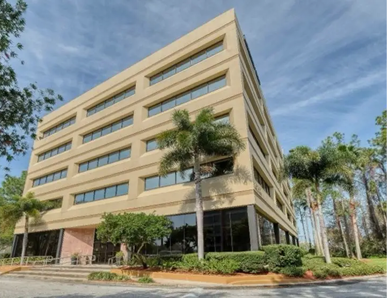 Plymouth Plaza office building exterior at 26750 US Hwy 19 N, Clearwater FL