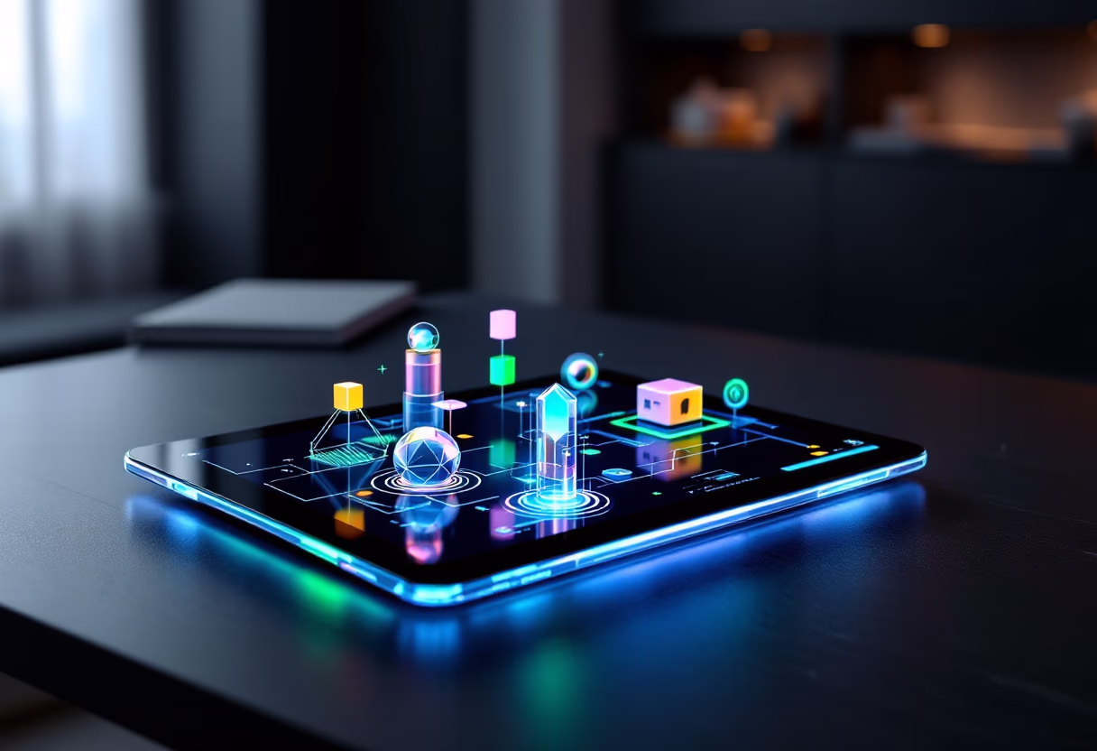 image of ar interface on a device at an educational institution