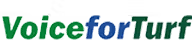 VoiceforTurf logo with green and blue text on white background