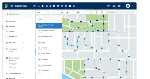 RealGreen routing screen