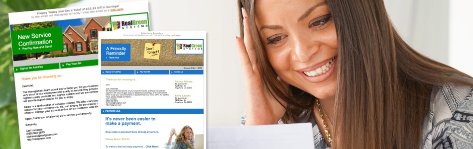 Smiling woman with service confirmation document for real estate payment