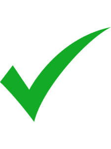 Green checkmark indicating approval, success, or completion