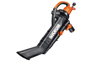 Orange and black leaf blower and vacuum for yard maintenance