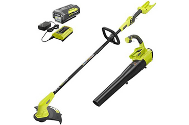 Ryobi cordless string trimmer and leaf blower with battery and charger
