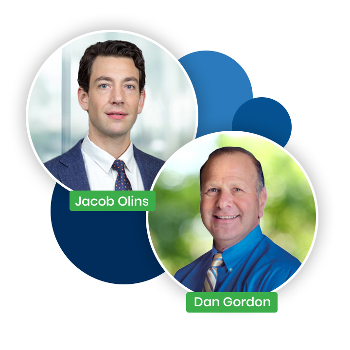 Two professional headshots of businessmen in blue and white attire