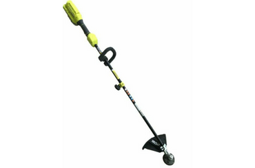 Green and black electric string trimmer for lawn maintenance