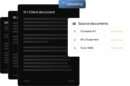 Tax documents arriving in different formats and being filed and classified.