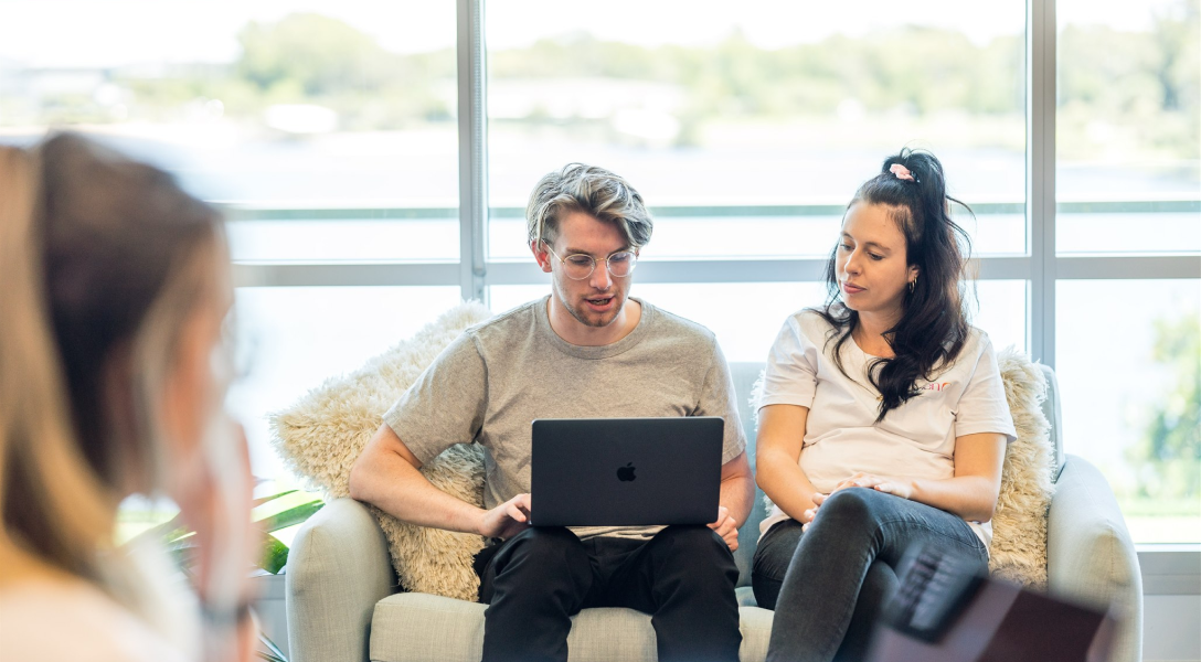 team working together in office