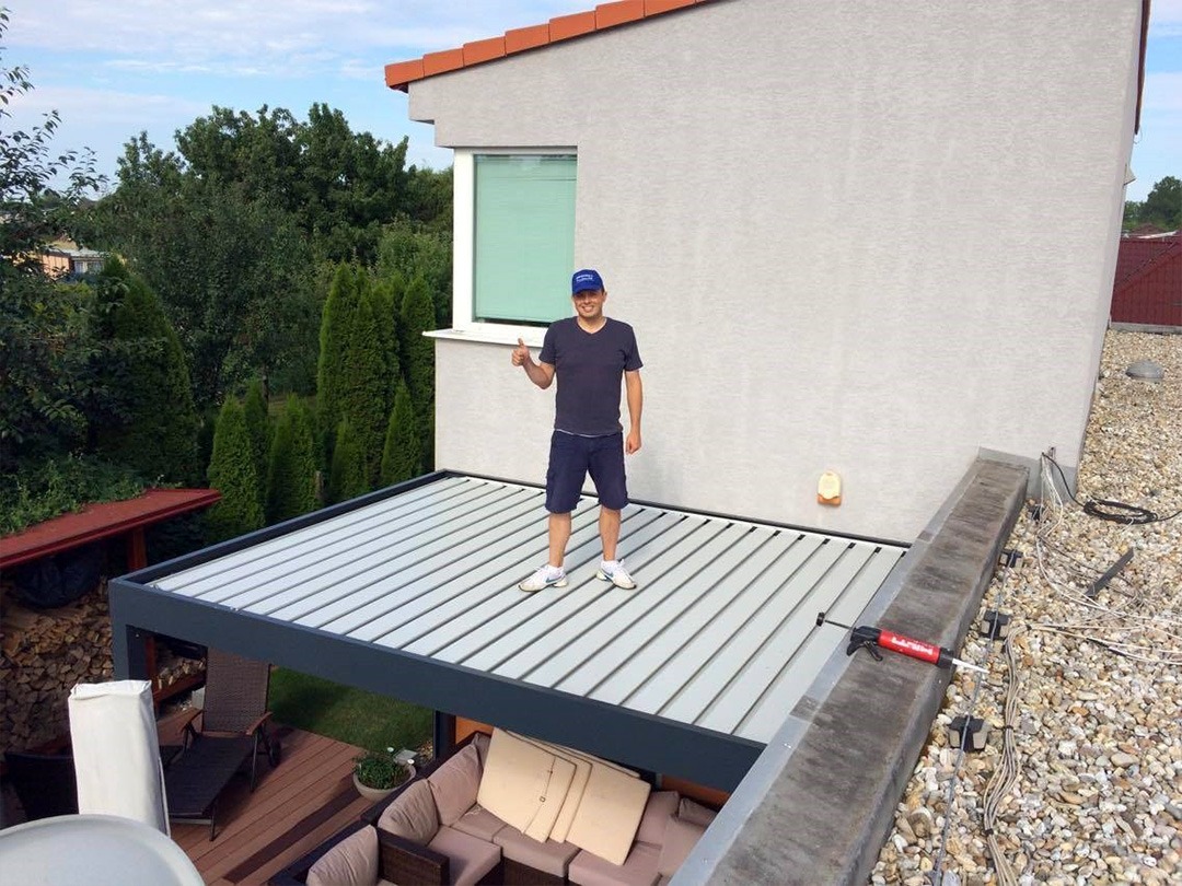 Ukázka nosnosti bioklimatické pergoly Placeo – zatížení konstrukce