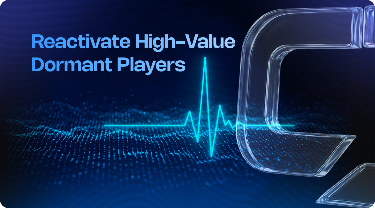 Conceptual visual illustrating the reactivation of high-value dormant players using data-driven signals and human-led intervention.