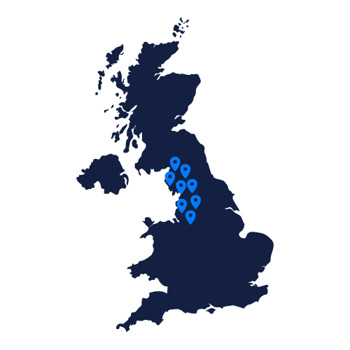map of united kingdom, highlighting the north-west