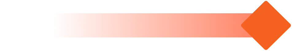 Orange gradient arrow pointing right with diamond-shaped arrowhead