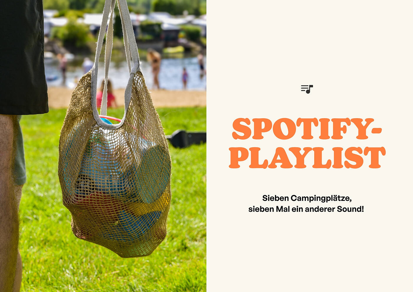 Ab sofort hat jeder unserer Campingplätze eine eigene Spotify-Playlist, die genau zu der Camping-Atmosphäre vor Ort passt.