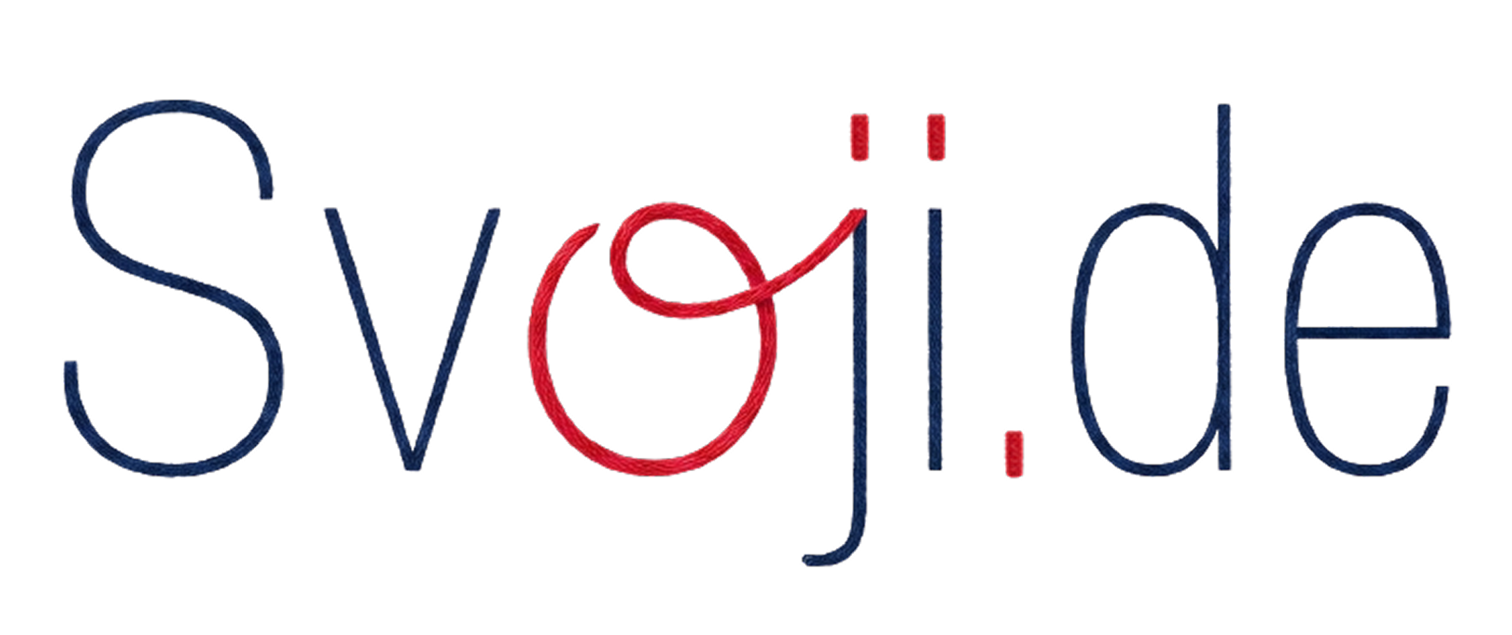Logo with black letters 'svo'ji .de' separated by a red infinity loop symbol.
