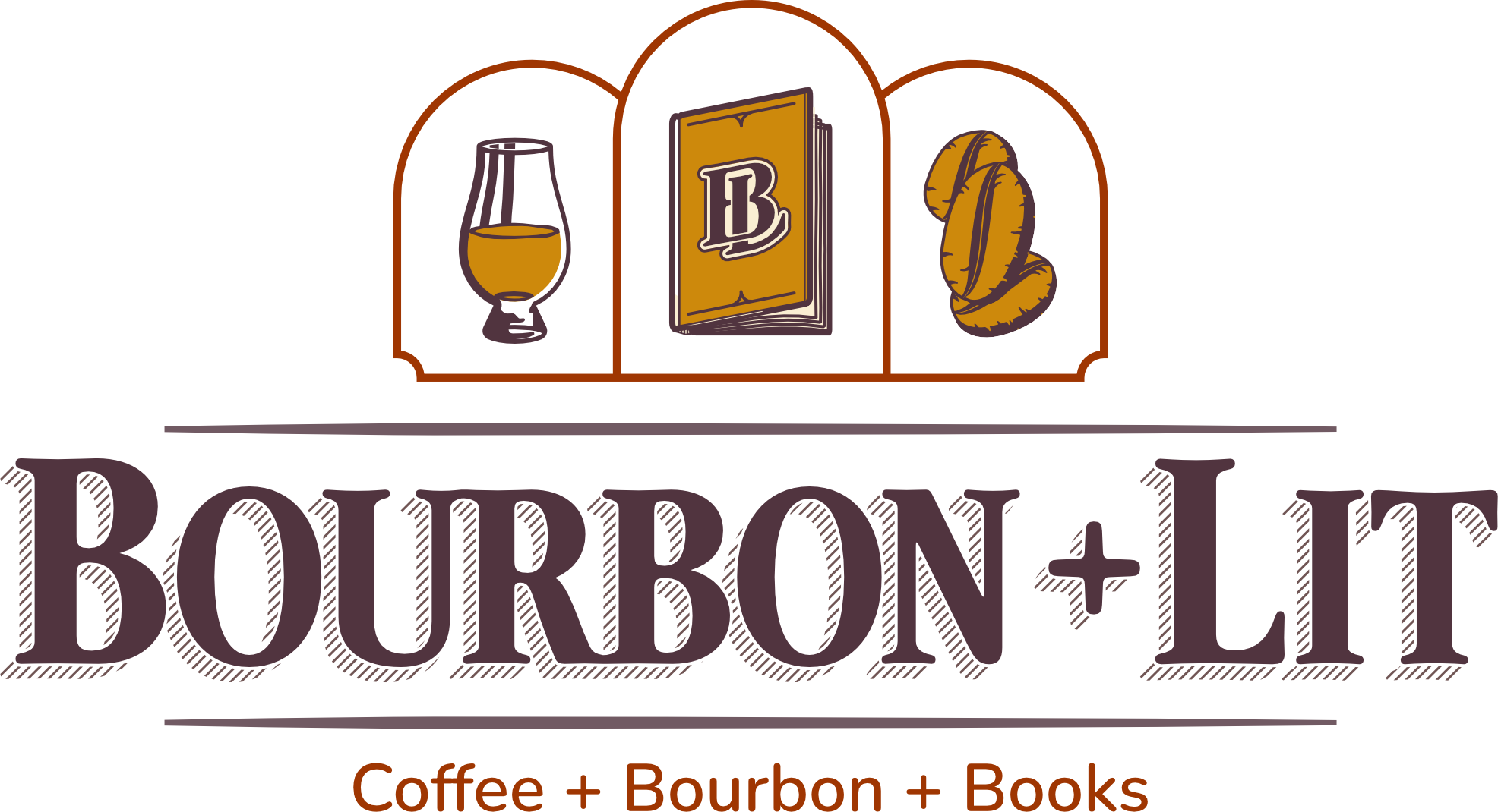 Logo for Bourbon + Lit: Coffee + Bourbon + Books