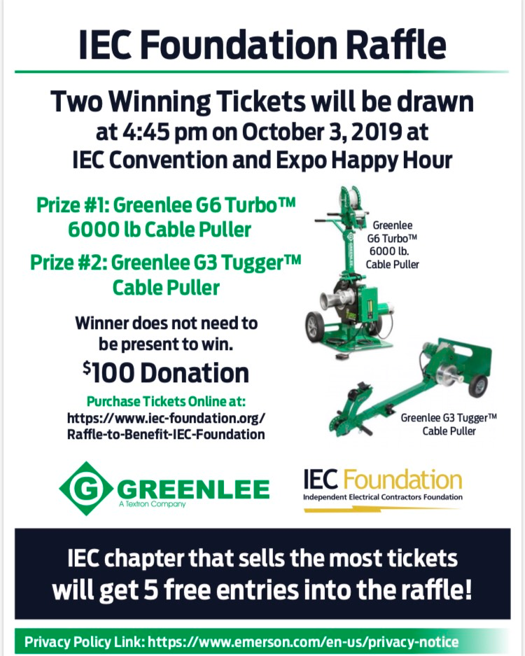 IEC Foundation Raffle Flyer 10/3/2019
