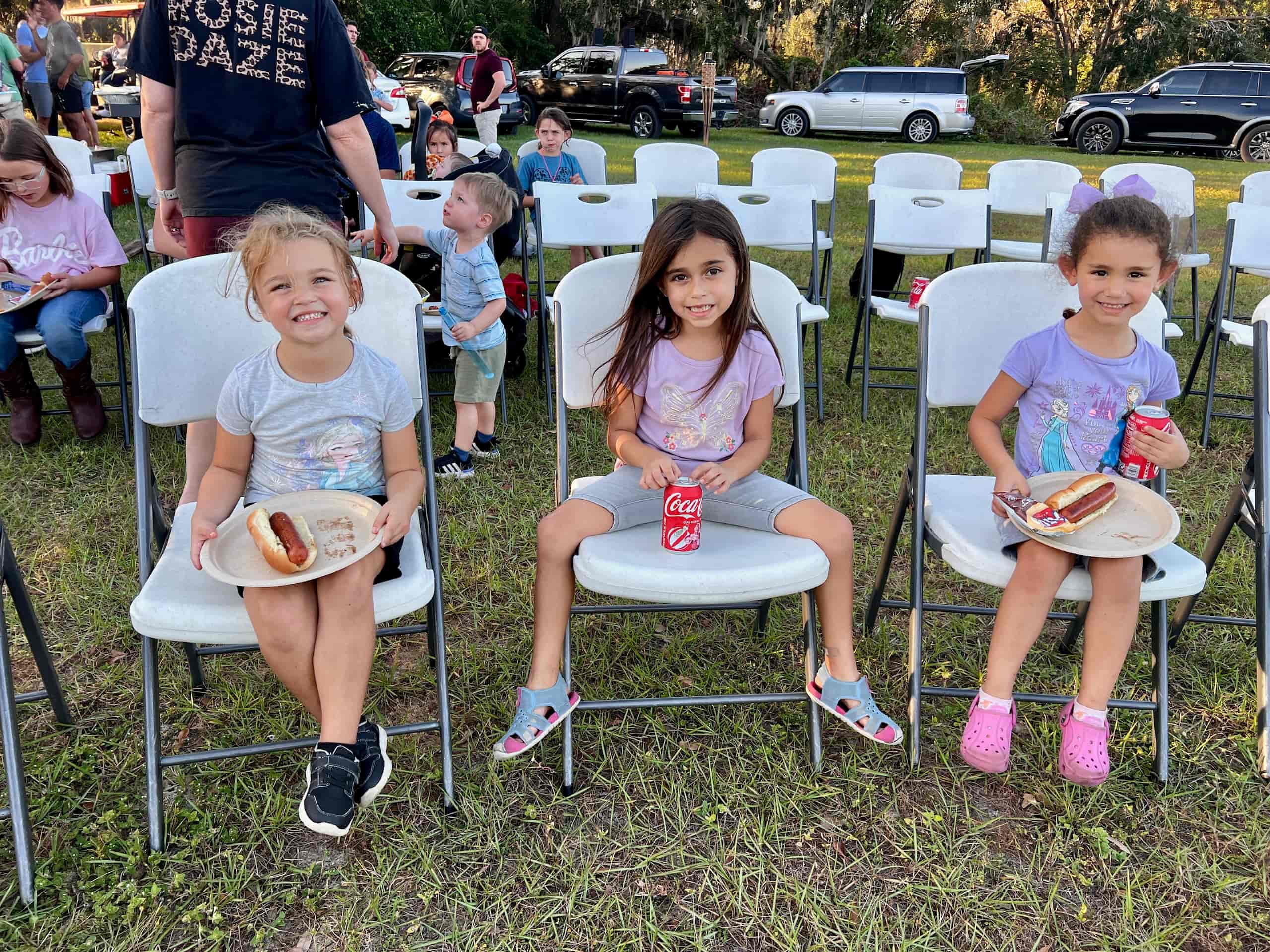 Children eating at a picnic