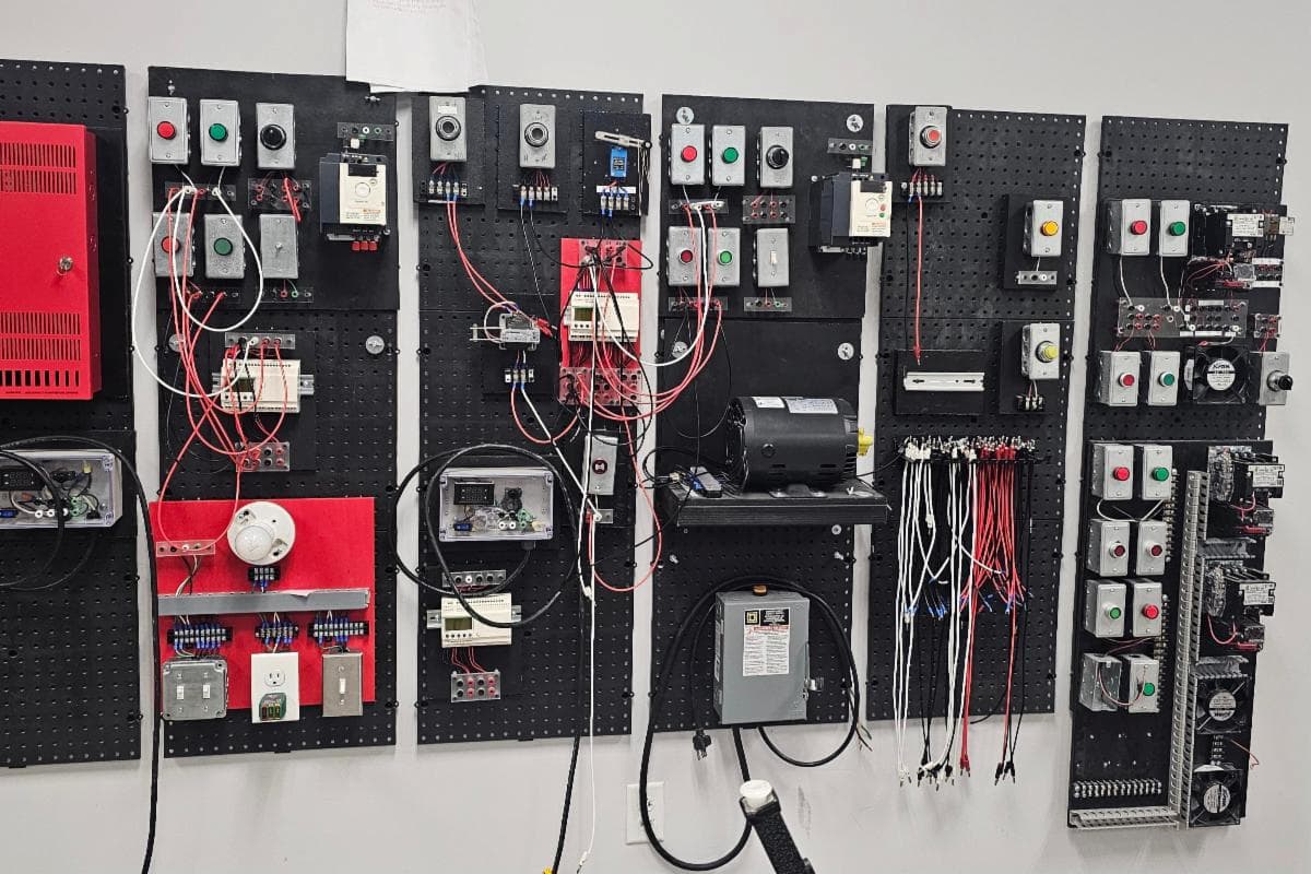 Electrician lab wall