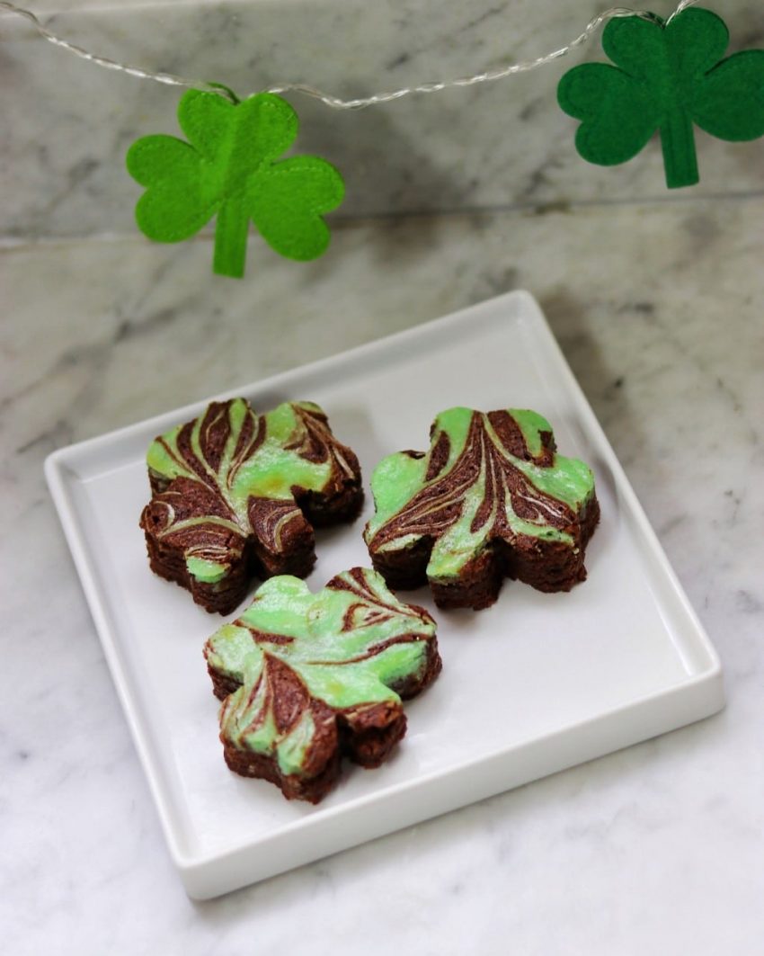 Shamrock brownies bring in the Chocolate mint flavor