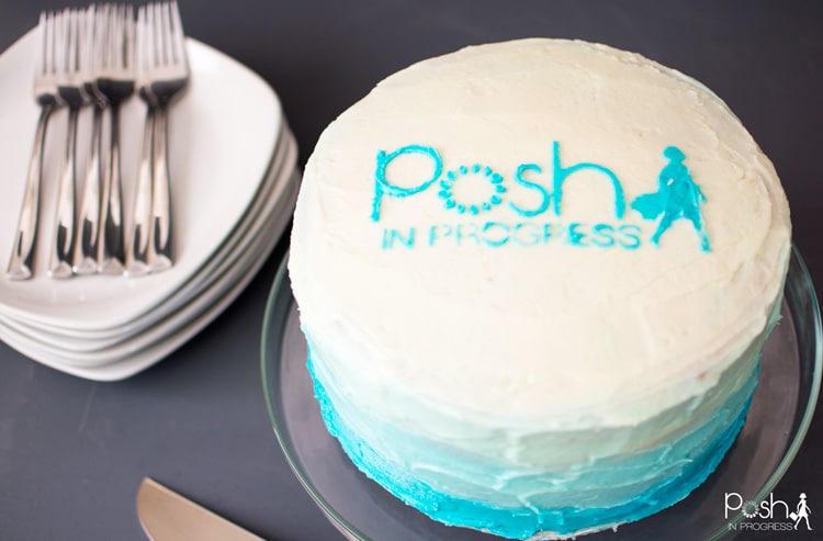 Check out this Blue Ombre Cake make with a DIY Cake Stencil.