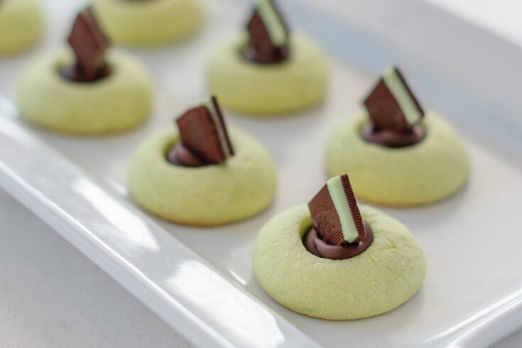 Chocolate Mint Thumbprint Cookies