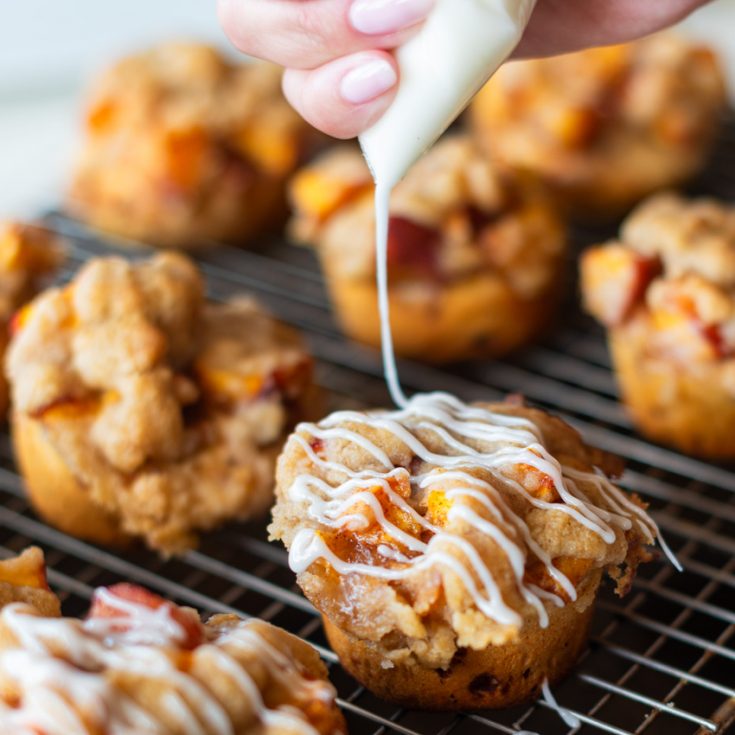 Mini Cinnamon Roll Peach Cobbler Recipe