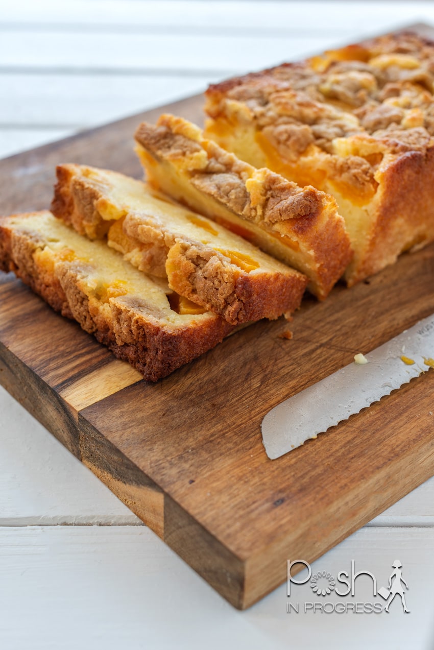 Peach Cobbler Pound Cake Recipe featured by top LA lifestyle blogger, Posh in Progress