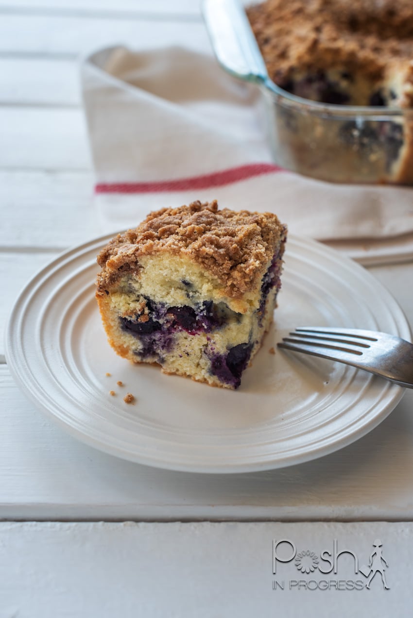 Easy Blueberry Streusel Coffee Cake Recipe by top LA lifestyle blogger, Posh in Progress